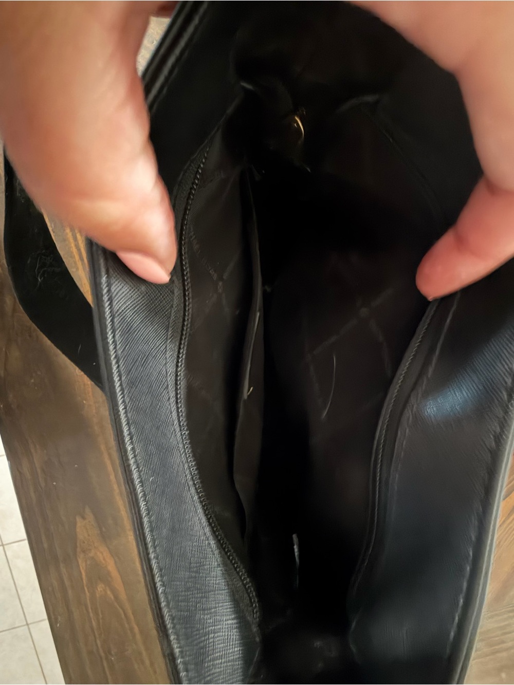 Michael Kors Black Leather Crossbody Messenger Bag